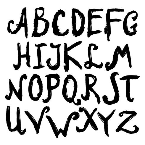 Hand Drawn Alphabet Black vector