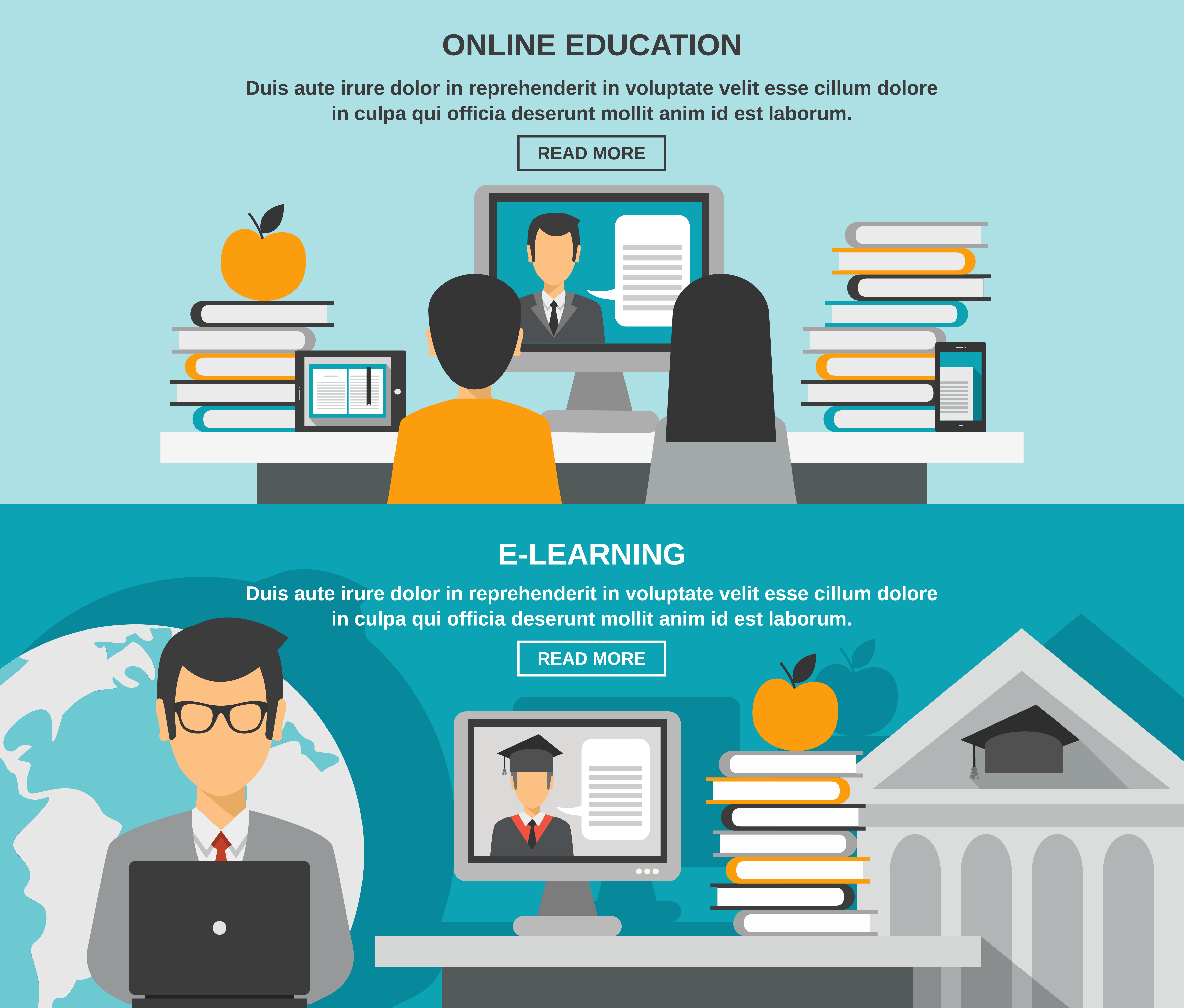 E-learning Banner Set 468210 Vector Art at Vecteezy