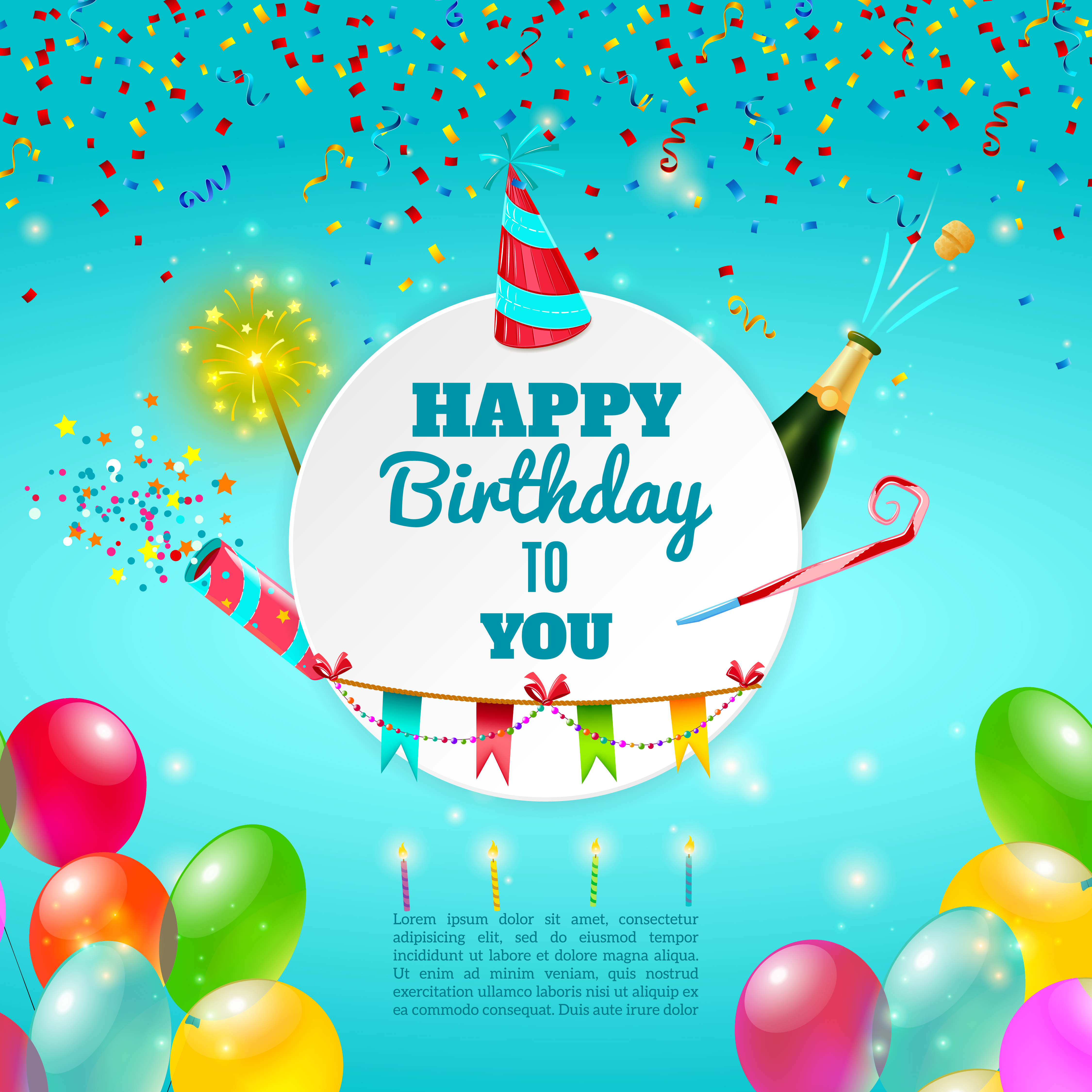 Happy birthday celebration background poster 468223 Vector Art at Vecteezy