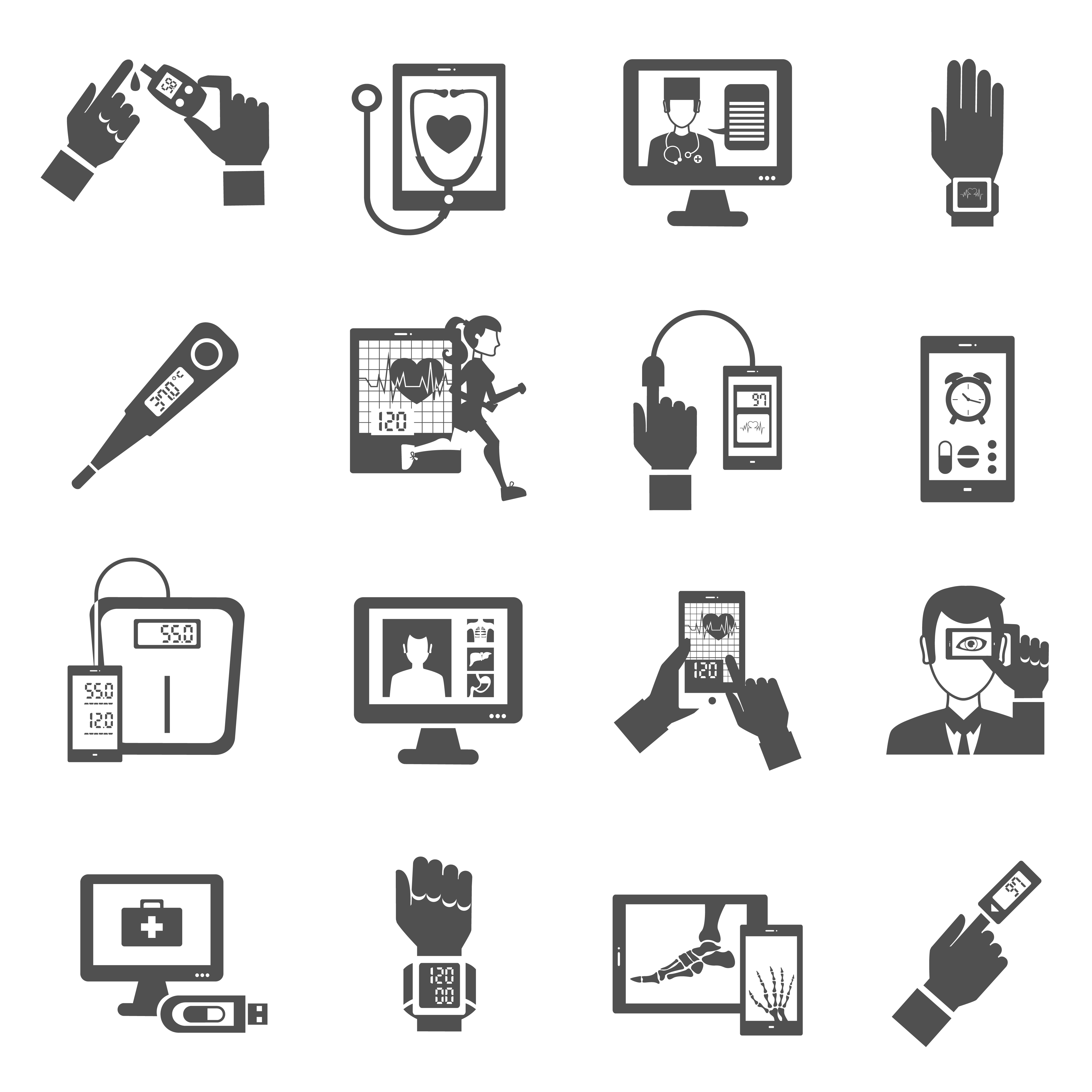 Digital Health Icons Set 468226 Vector Art at Vecteezy
