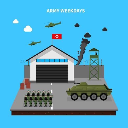 Ilustración de días laborables del ejército vector