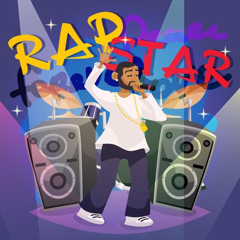 Cartel de la música rap vector