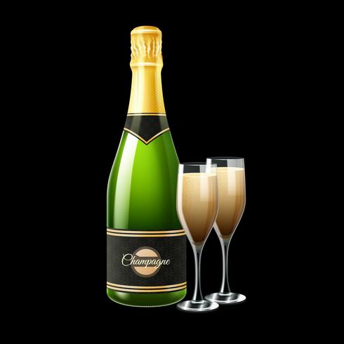 Champagne Bottle Illustration  vector