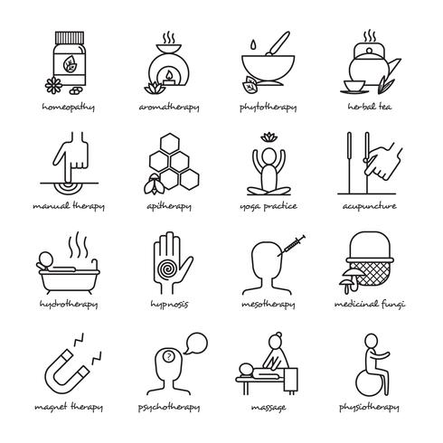  Alternative Medicine Icons Set  vector