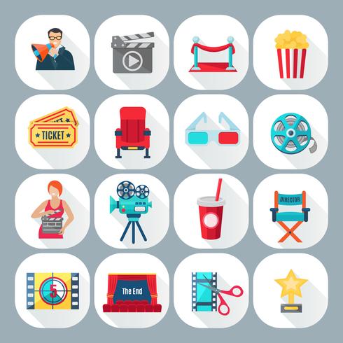 Film Shooting Icons Set vector