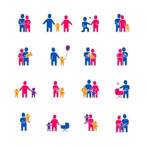 Family Icons Set vector