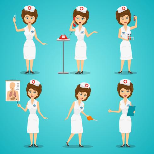 Nurse Character Set vector