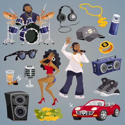 Rap Music Elements vector