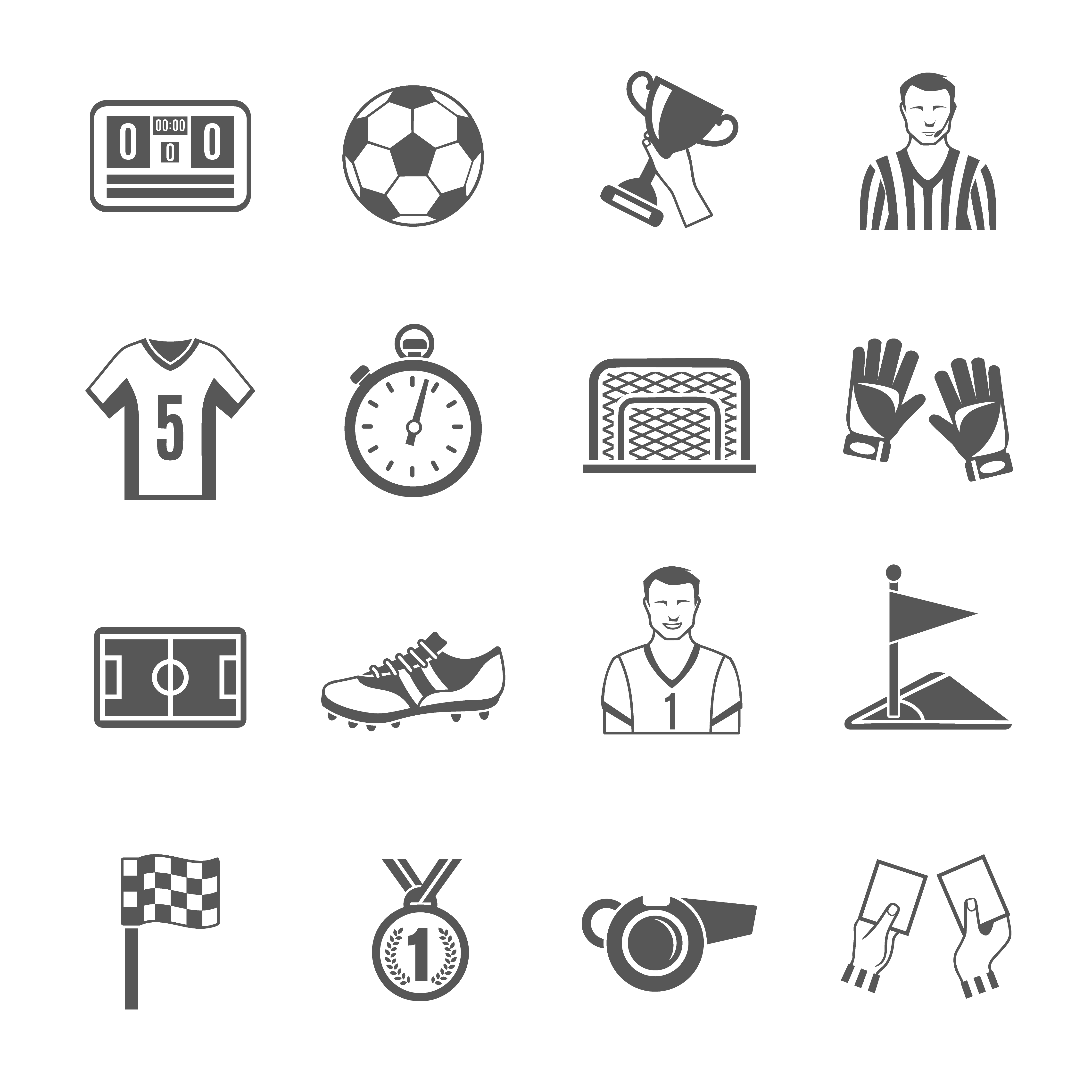 Soccer Icons Set 468378 Vector Art at Vecteezy