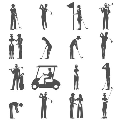 Golf People Black vector