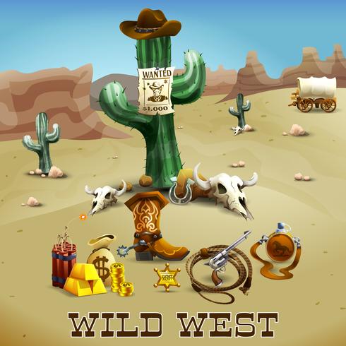 Wild West Background Illustration  vector