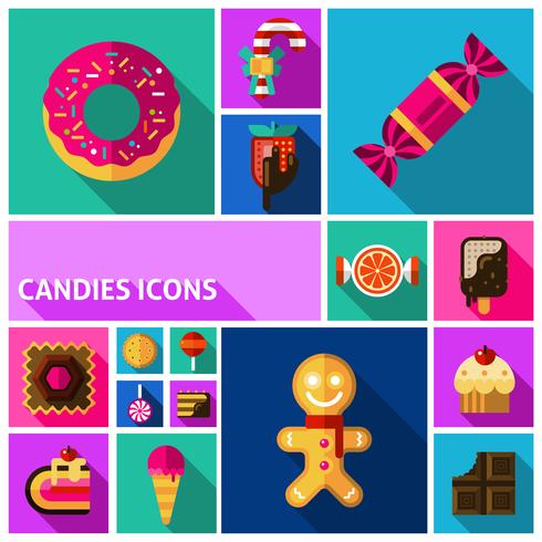Conjunto de iconos de caramelo vector
