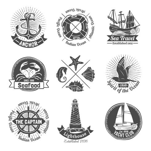 Nautical Labels Set vector