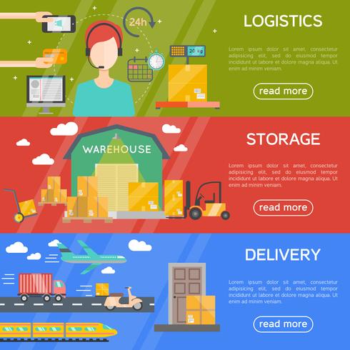 Logistics Banners Set vector