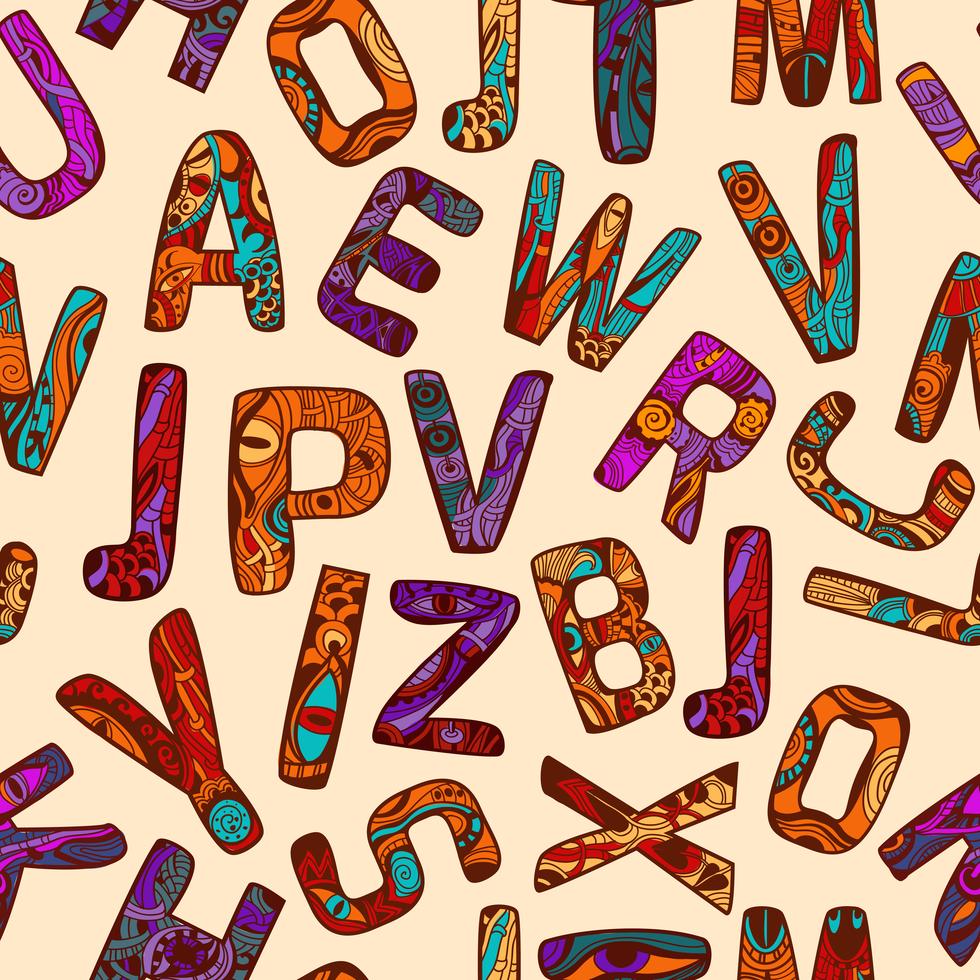 Zentangle Alphabet Seamless Pattern 468435 Vector Art at Vecteezy