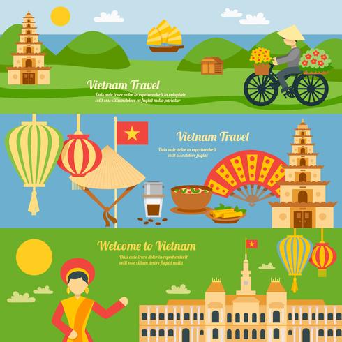 Vietnam Banner Set vector