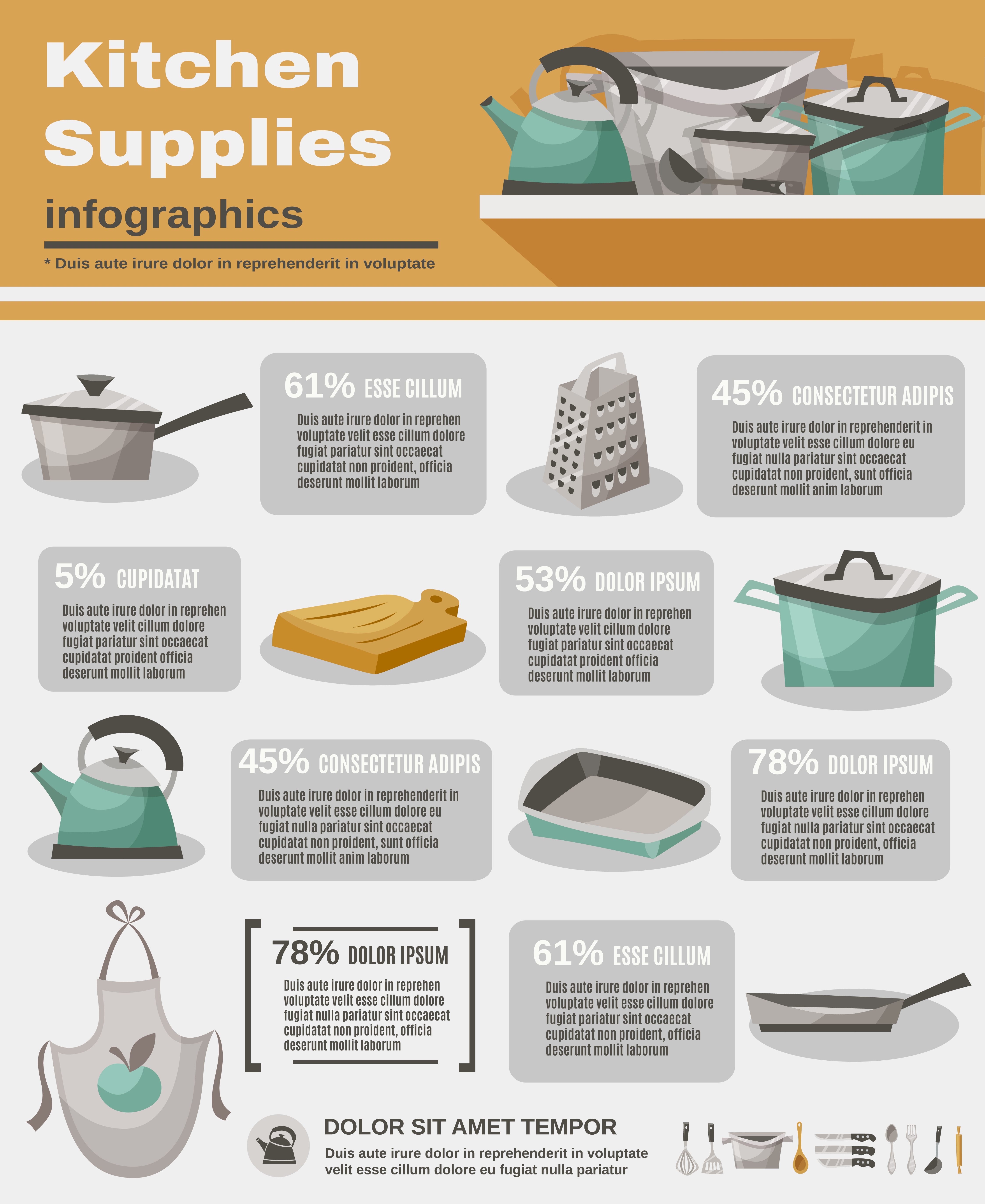 Kitchen Stuff Infographic Set 468459 Vector Art At Vecteezy