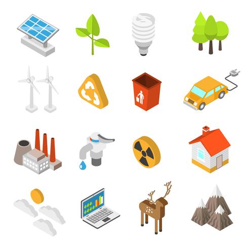 Ecology And Environment Protection Icon Set vector