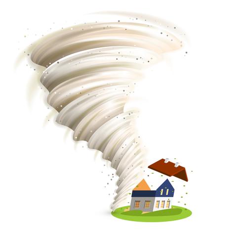Tornado Damages House vector