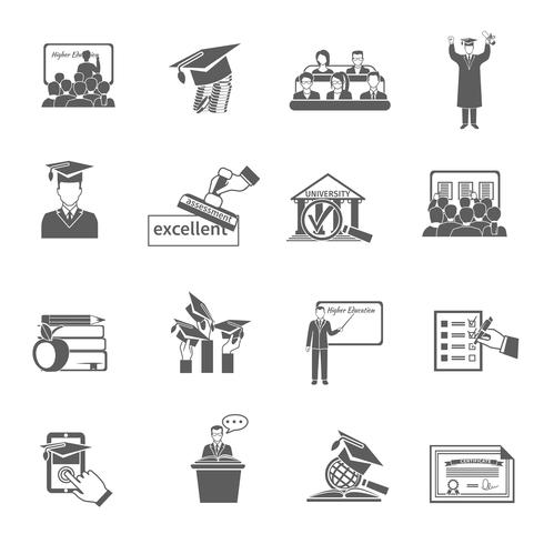 Higher Education Icon Black vector