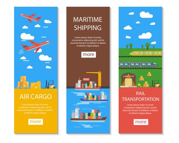Logistics And Delivery Banners Set vector