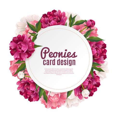  Peony Frame Card Design  vector