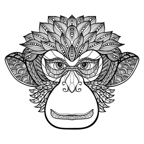 Monkey Doodle Face vector