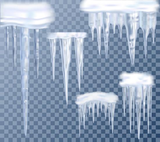 Icicles Transparent Set vector