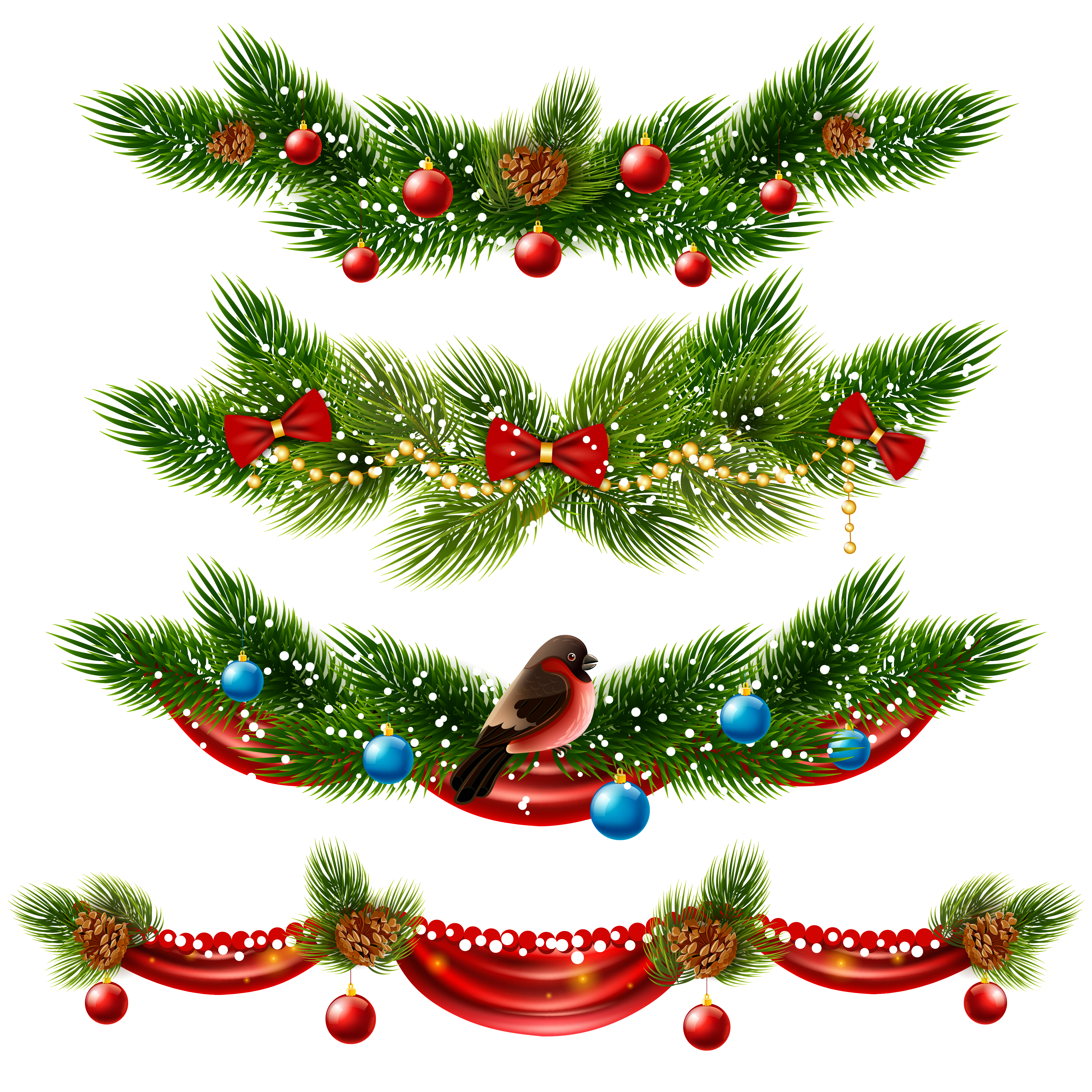 Download Christmas Borders Set - Download Free Vectors, Clipart ...