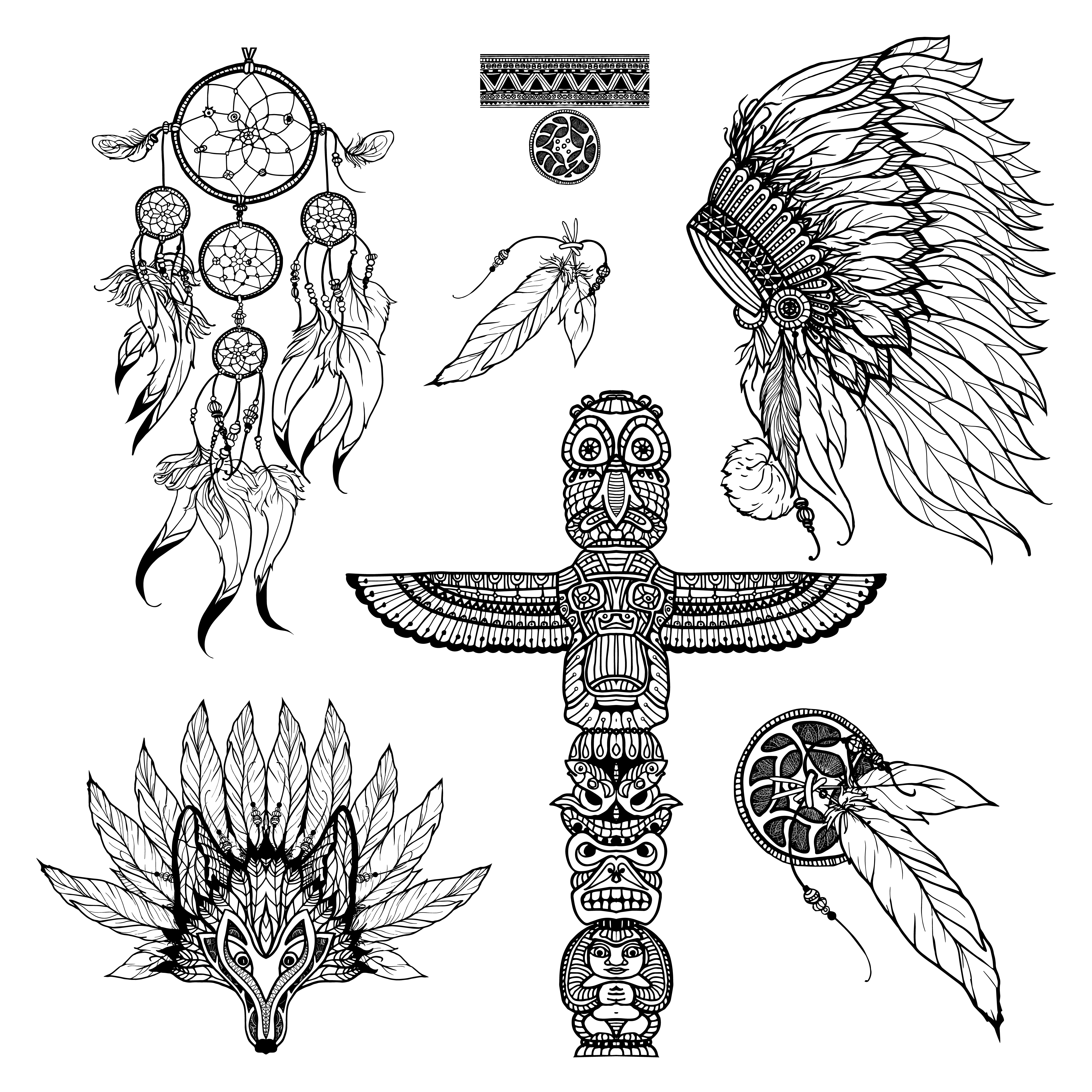 Tribal Doodle Set 468589 Vector Art at Vecteezy