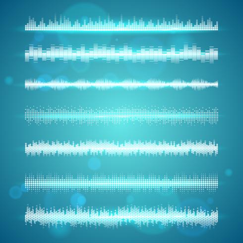 Sound waves display horizontal lines set vector
