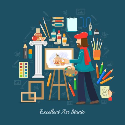 Artista Studio Concept vector