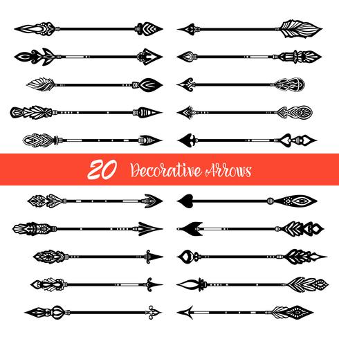  Hand Drawn Doodle Arrows Set vector