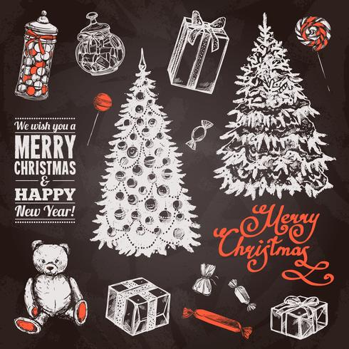 Pizarra Chrismas Set vector