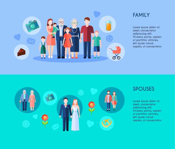 Family And Spouses Banners vector