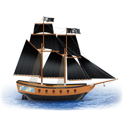  Pirate Ship Illustration  vector