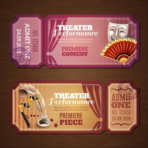 Theatre Tickets Banners Set vector