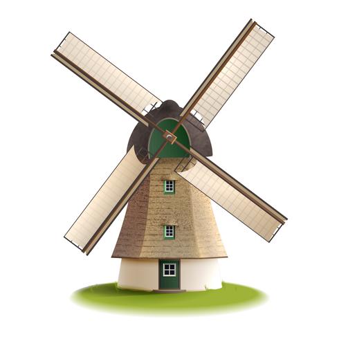 Windmill Painted Color Concept  vector