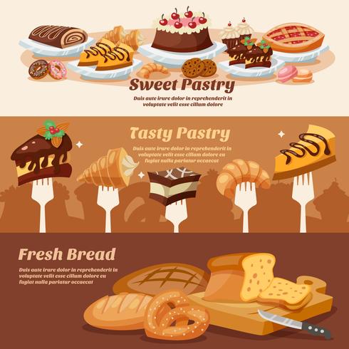 Pastry Banner Set vector