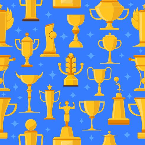 Awards And Cups Seamless Illustration  vector