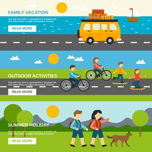 Outing Banner Set vector