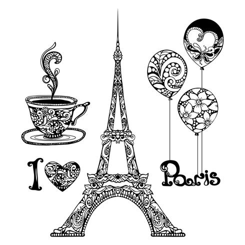 Decorative Eiffel Tower vector