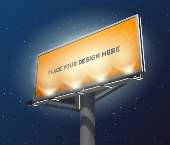 Billboard lighted night image vector