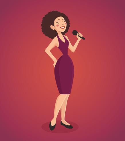 Cantante mujer ilustración vector