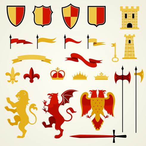 Heraldic Elements Set vector