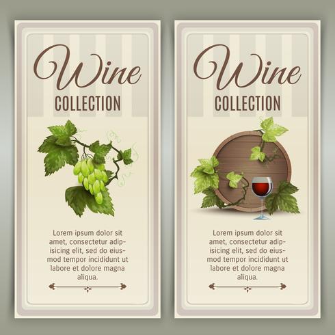 Conjunto de banners verticales de vino. vector