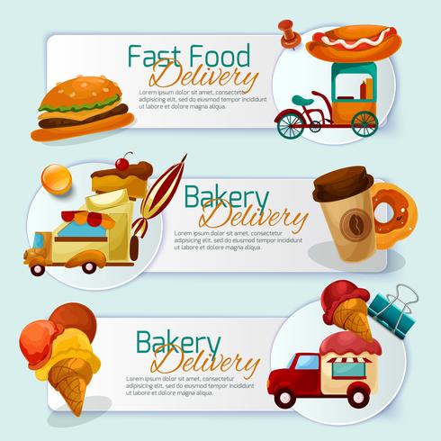 Food Delivery Banner Set vector