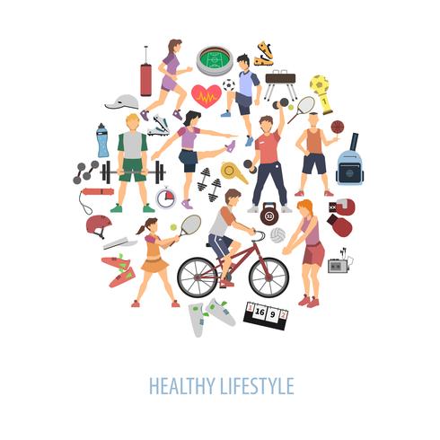 Healthy Lifestyle Concept vector