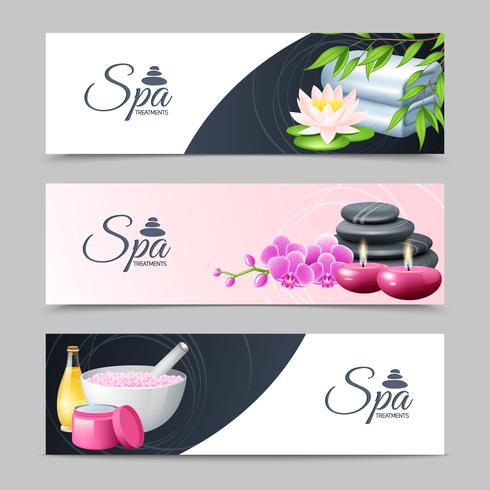 Conjunto de banners de spa vector