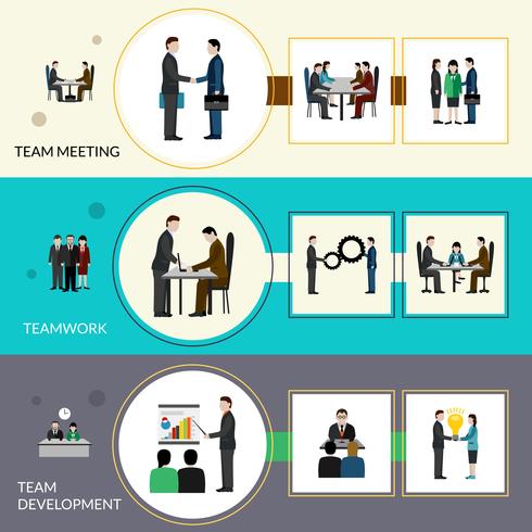 Teamwork Banner Set vector